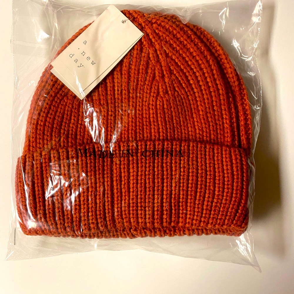 NWT! A New Day Burnt Rust Orange Beanie